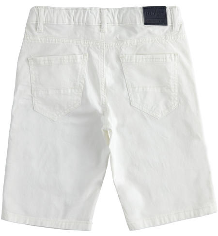 iDO stretch twill short slim fit trousers for girls from 8 to 16 years old BIANCO-0113
