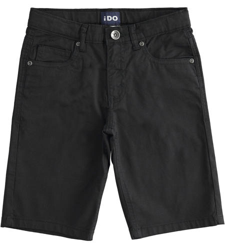 iDO stretch twill short slim fit trousers for girls from 8 to 16 years old NERO-0658