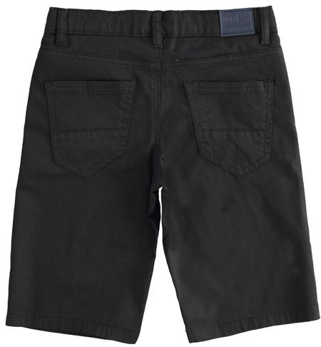 iDO stretch twill short slim fit trousers for girls from 8 to 16 years old NERO-0658