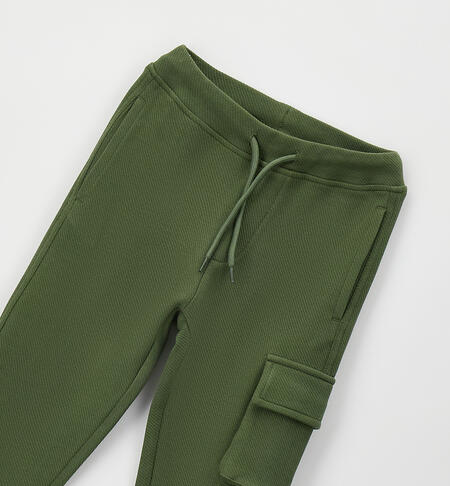 Pantaloni bambino in cotone VERDE SALVIA-4951