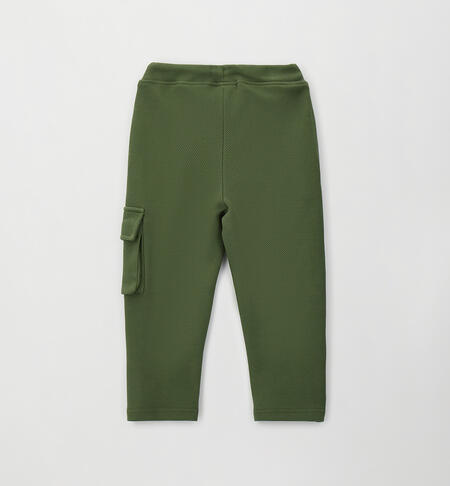 Pantaloni bambino in cotone VERDE SALVIA-4951