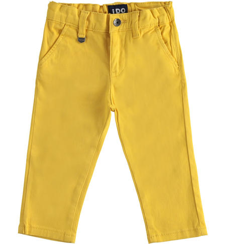 Twill trousers for boys from 9 months to 8 years iDO GIALLO-1614