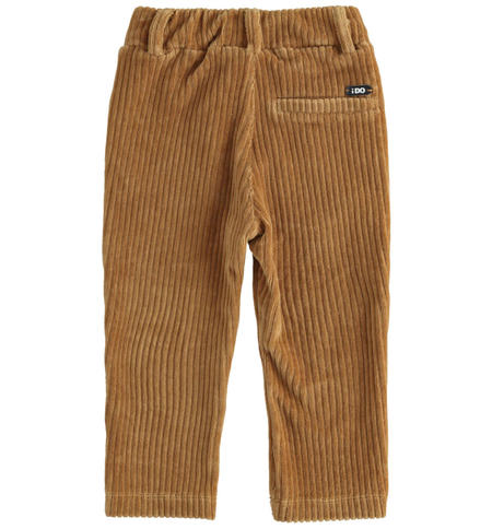 Velvet trousers for boys from 9 months to 8 years iDO DARK BEIGE-0818