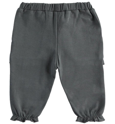 Fleece baby girl trousers from 1 to 24 months iDO GRIGIO-0567