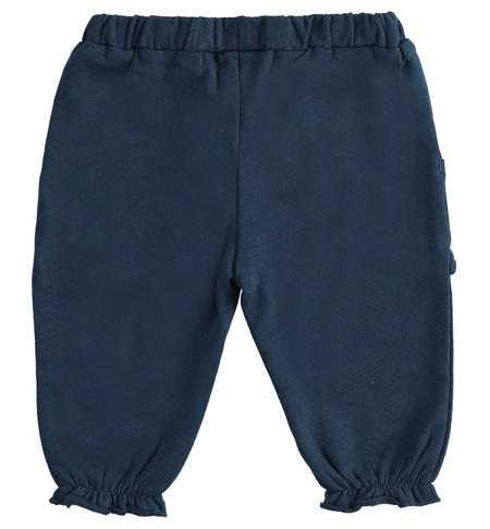 Fleece baby girl trousers from 1 to 24 months iDO NAVY-3885