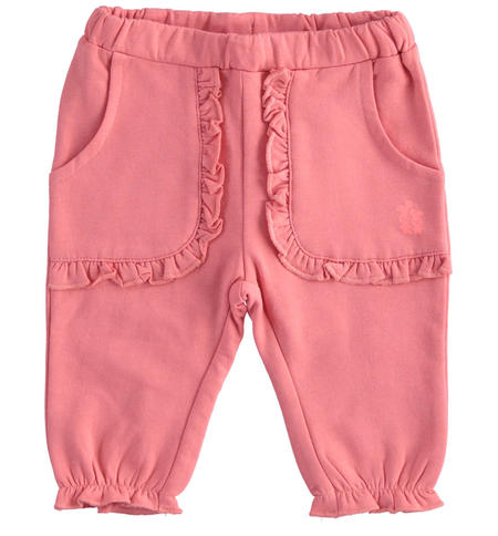 Fleece baby girl trousers from 1 to 24 months iDO ROSA-2337