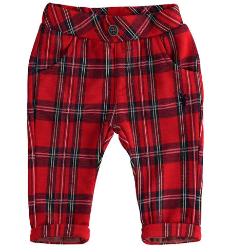 Check patterned boy trousers from 1 to 24 months iDO ROSSO-2253