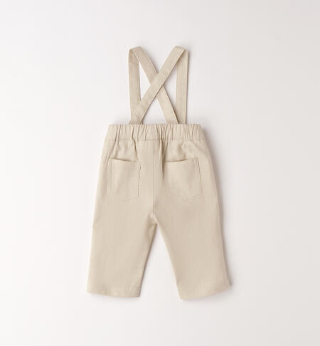 Pantaloni bretelle neonato BEIGE-0172