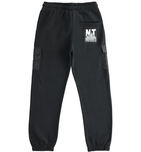Boy cargo trousers from 8 to 16 years old iDO NERO-0658