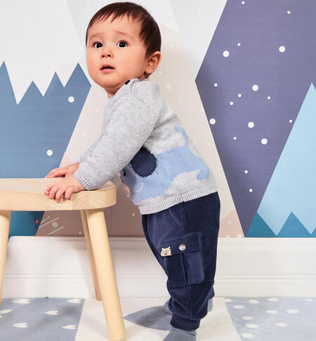 Newborn boy sports trousers  BLUE