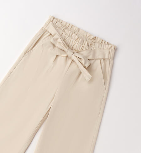Pantaloni con fiocco bambina BEIGE-1033