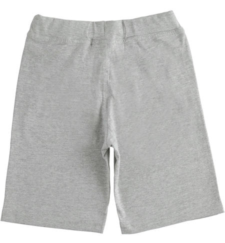 Cotton jersey boy's shorts from 8 to 16 years iDO GRIGIO MELANGE-8992