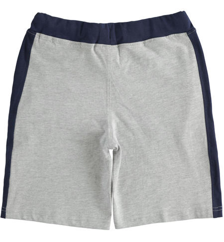 Sporty jersey short trousers for boys from 8 to 16 years iDO  GRIGIO MELANGE-8992