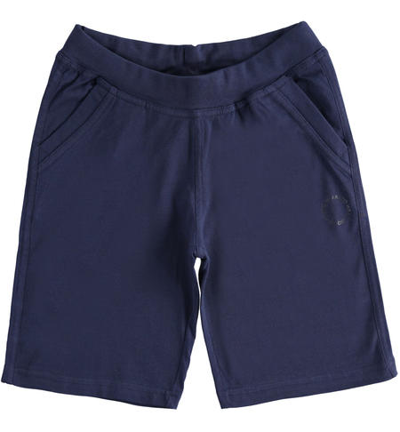 Cotton jersey boy's shorts from 8 to 16 years iDO NAVY-3854