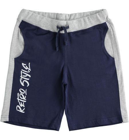 Sporty jersey short trousers for boys from 8 to 16 years iDO  NAVY-3854