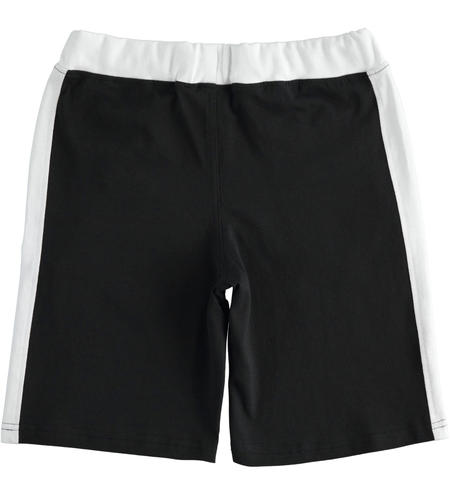 Sporty jersey short trousers for boys from 8 to 16 years iDO  NERO-0658