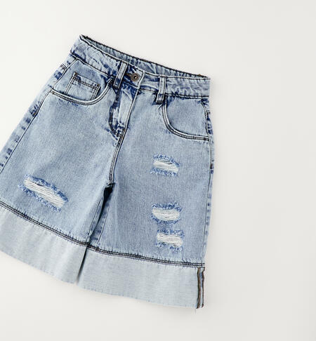 Pantaloni corti da bambina DENIM MARBLE EFFECT-7001