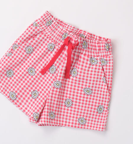 Pantaloni corti per bambina BIANCO-CORALLO-6APL