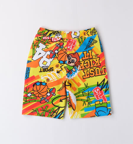 Boys' colourful shorts BIANCO-MULTICOLOR-6AHV