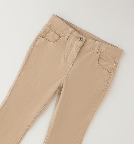 Girls' trousers BEIGE-0941