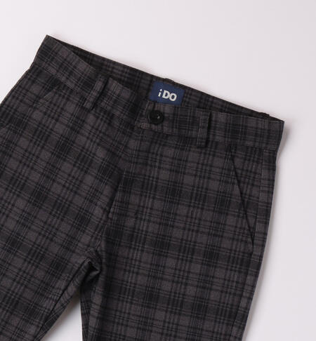 Pantaloni eleganti a quadri per ragazzo da 8 a 16 anni iDO NERO-0658