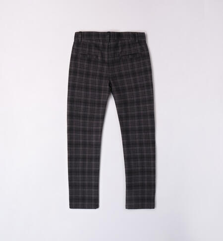 iDO elegant checked trousers for boys from 8 to 16 years NERO-0658