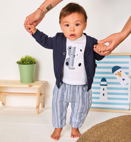 Pantaloni estivi neonato BLU