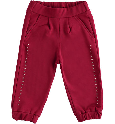 Sweatpants for girls from 9 months to 8 years iDO BORDEAUX-2537