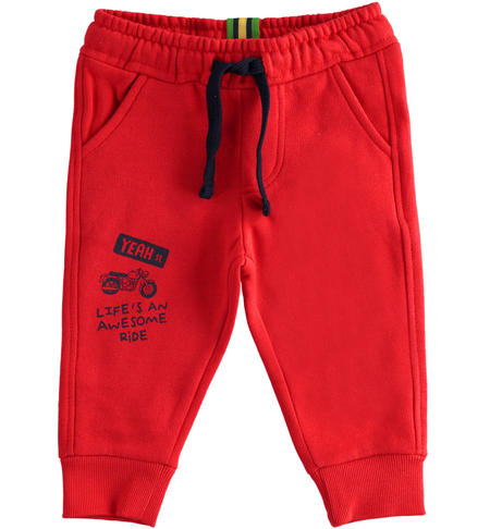 Pantaloni felpati bambino - da 9 mesi a 8 anni iDO ROSSO-2236