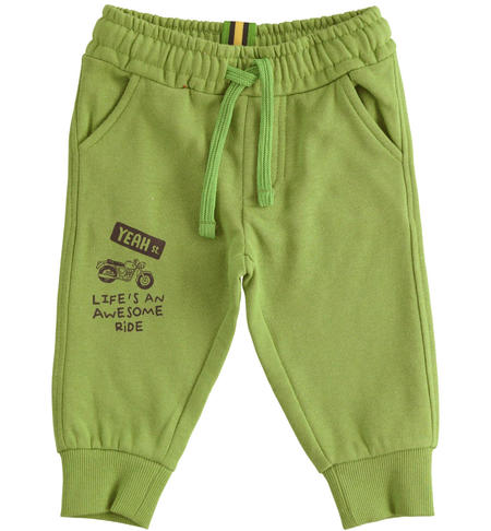 Pantaloni felpati bambino - da 9 mesi a 8 anni iDO VERDE-4932