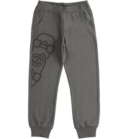 Pantaloni felpati ragazzo - da 8 a 16 anni iDO GRIGIO MELANGE SCURO-8994