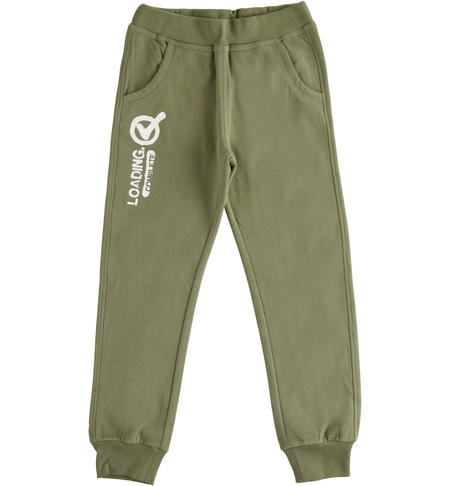 Pantaloni felpati ragazzo - da 8 a 16 anni iDO VERDE MILITARE-5554