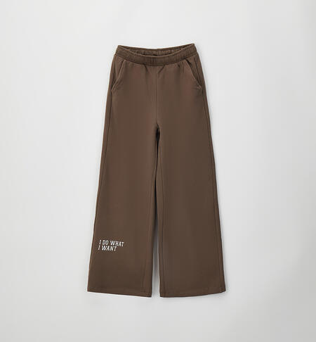 Pantaloni iDO ragazza MARRONE SCURO-0871