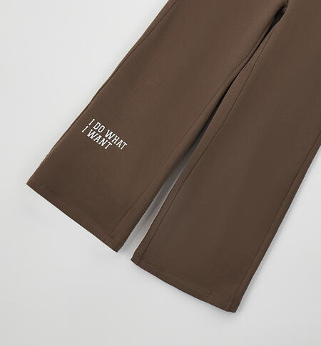 Pantaloni iDO ragazza MARRONE SCURO-0871