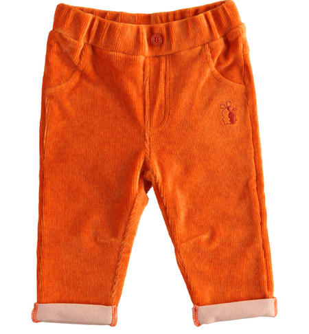Baby chenille trousers from 1 to 24 months iDO ORANGE MELANGE-8839