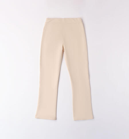 Pantaloni in felpa con spacco per ragazza BEIGE-1033