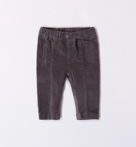 Boys' velvet trousers GREY