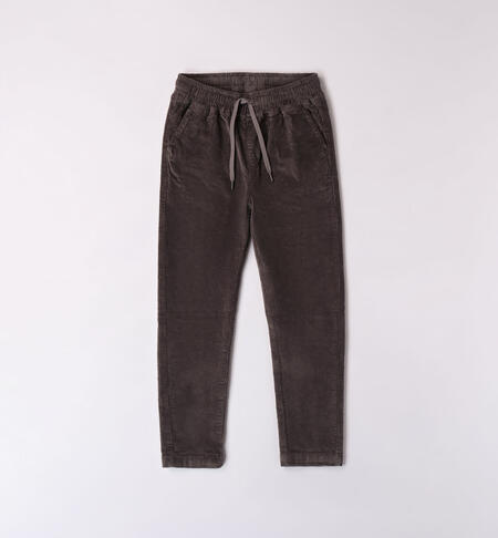 iDO velvet trousers for boys from 8 to 16 years GRIGIO SCURO-0564