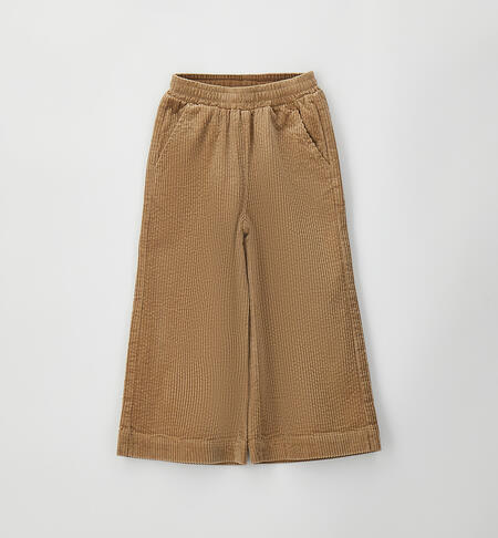 Wide leg trousers for girls BROWN