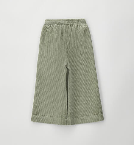 Wide leg trousers for girls POWDER GREEN -5552