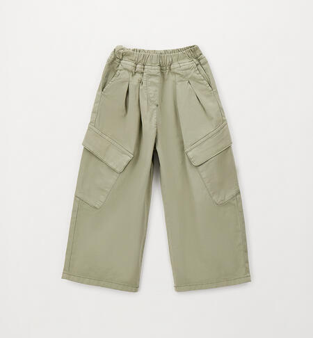 Girls' wide-leg trousers GREEN