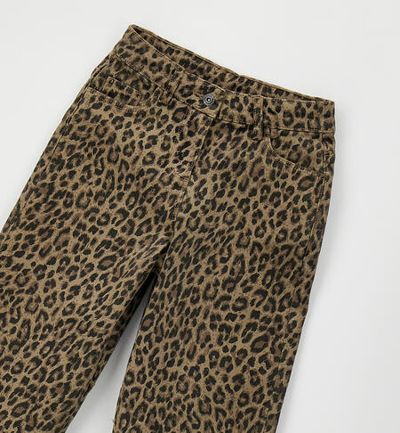 Pantaloni leopardati bambina MARRONE-MARRONE-6CDS