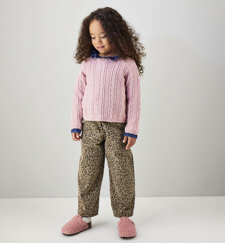Pantaloni leopardati bambina MARRONE