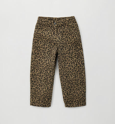 Pantaloni leopardati bambina MARRONE-MARRONE-6CDS