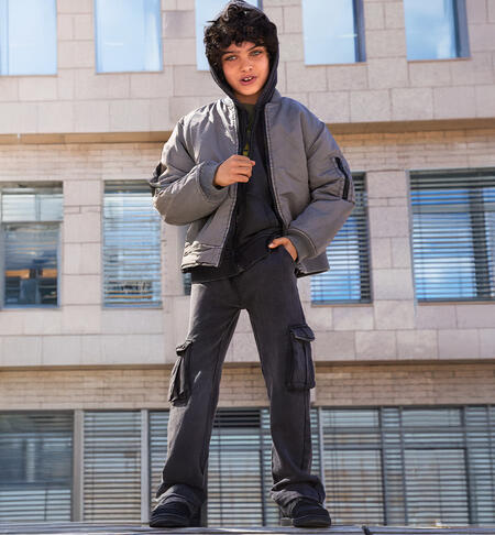 Boy's multi-pocket trousers BLACK