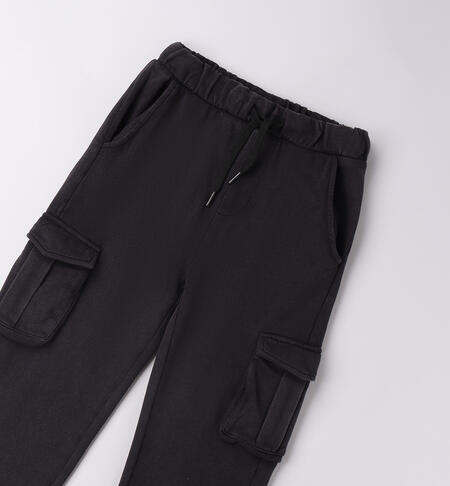 Pantaloni multitasche ragazzo NERO-0658
