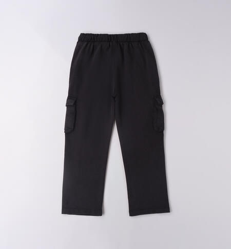 Pantaloni multitasche ragazzo NERO-0658