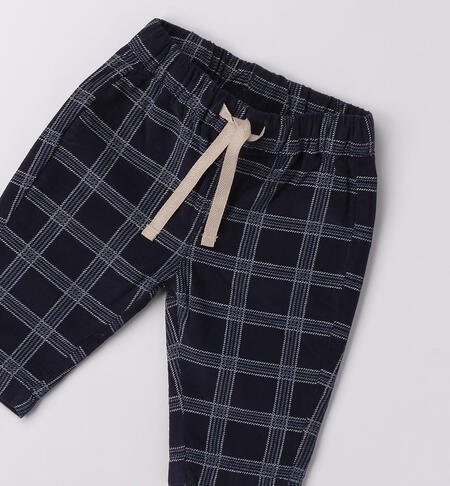 Pantaloni neonato a quadri NAVY-AZZURRO-6BSF