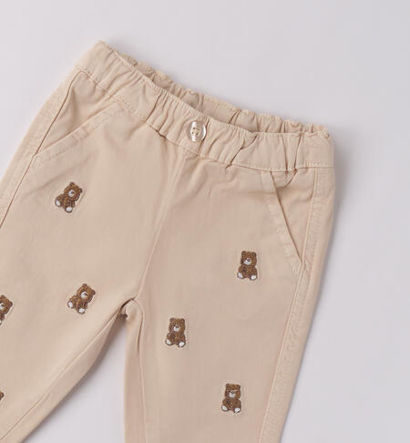 Baby trousers with teddy bears  ECRU'-0164