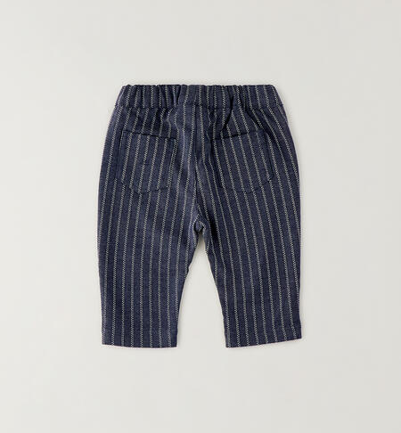 Pantaloni neonato iDOMini BLU MELANGE-PANNA-6CDY